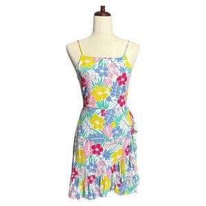 NWT BCBG Girls Floral Spaghetti Strap Tie Back Dress Size 14 BB0539